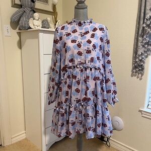 Stella Nova Designer Dress in Purple Print Size 6